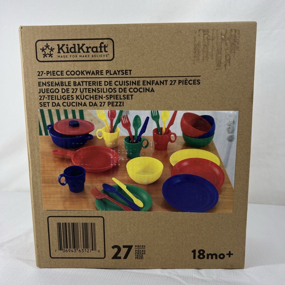 Kidkraft - 27-Piece - Kids Plastic Pretend Play Cookware Playset NEW